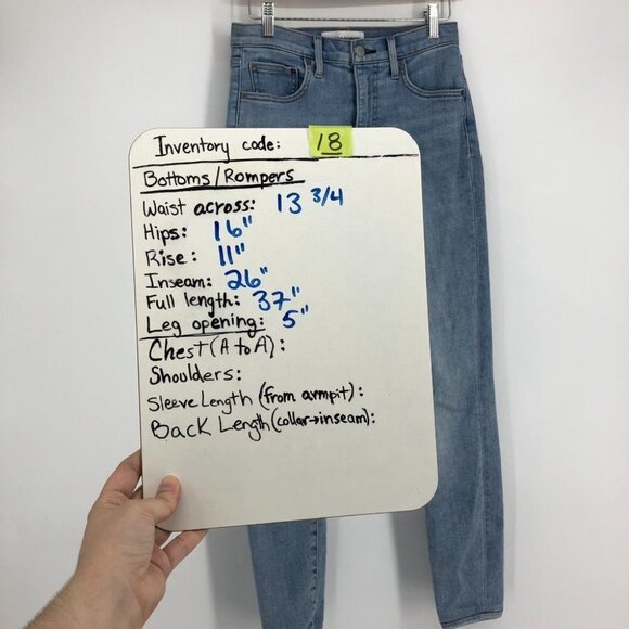 Denim Forum Indigo The Lola High Rise Skinny  High-waisted skinny jeans 27x28 - Picture 15 of 16